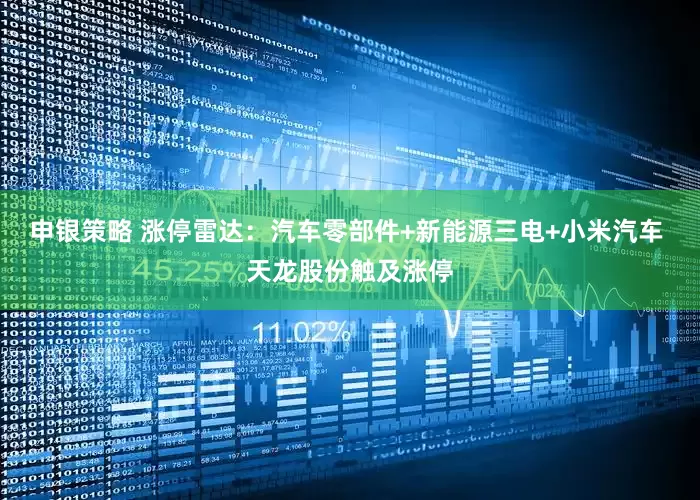 申银策略 涨停雷达：汽车零部件+新能源三电+小米汽车 天龙股份触及涨停